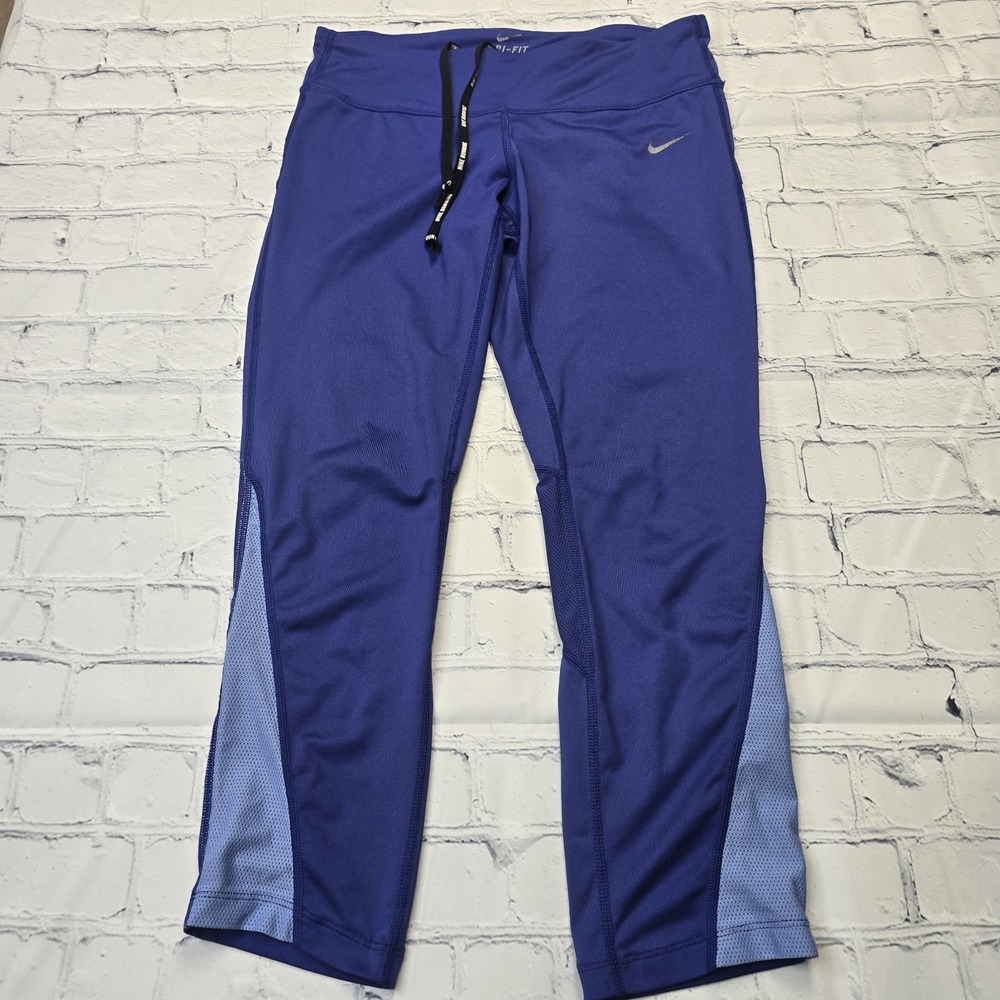 Nike Dri-FIT Purple Mesh Panel Running Leggings Womens Medium 749457-501